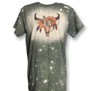 Western bullhead sunflower bleach out tee shirt